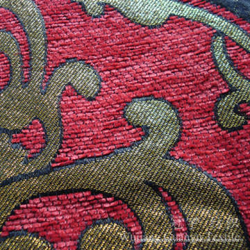 Goldfaden-Garn gefärbtes Jacquard Chenille-Gewebe für Sofa